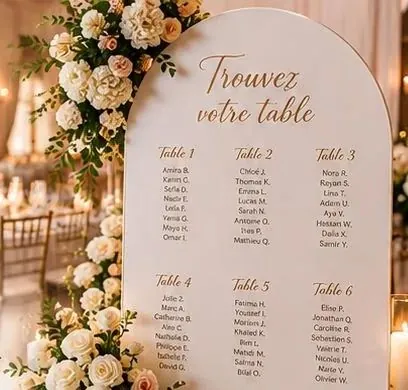 Illustration : un plan de table doit d’abord être facile à lire.