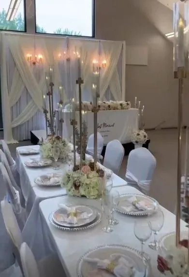 On a rectangular table, space fills up fast.