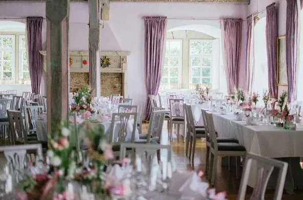 The venue’s existing style guides the choice of colours.
